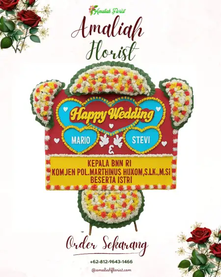 Papan Bunga Pernikahan Basah